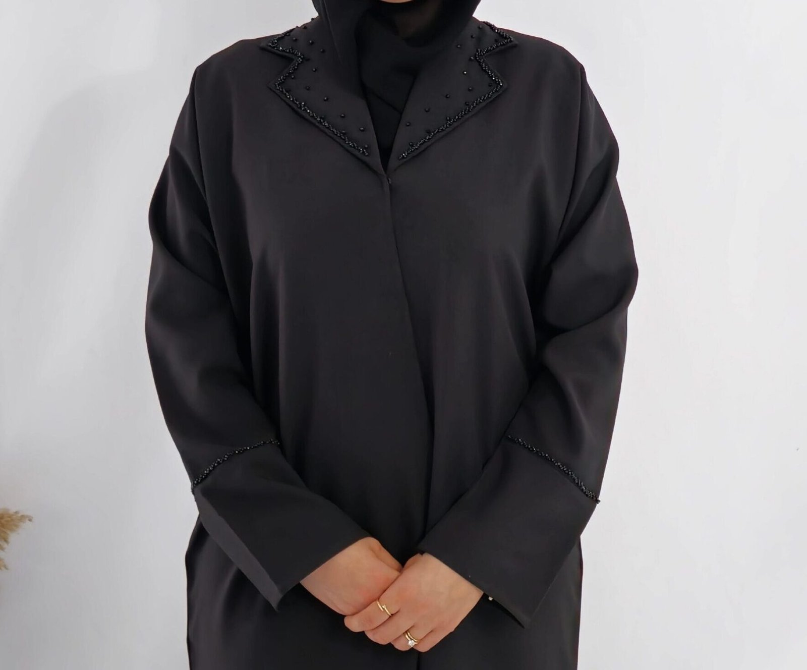 Abaya blazer avec col perlé – Image 2