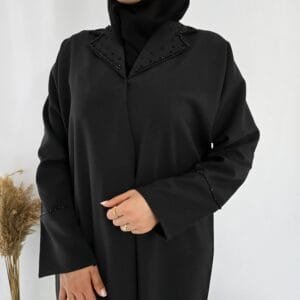 Abaya blazer avec col perlé