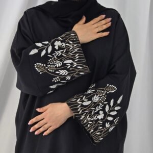 Linen Abaya Kimono élégante brodée - Mode féminine chez RehamStore.fr