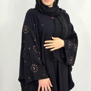 Abaya papillon perlée