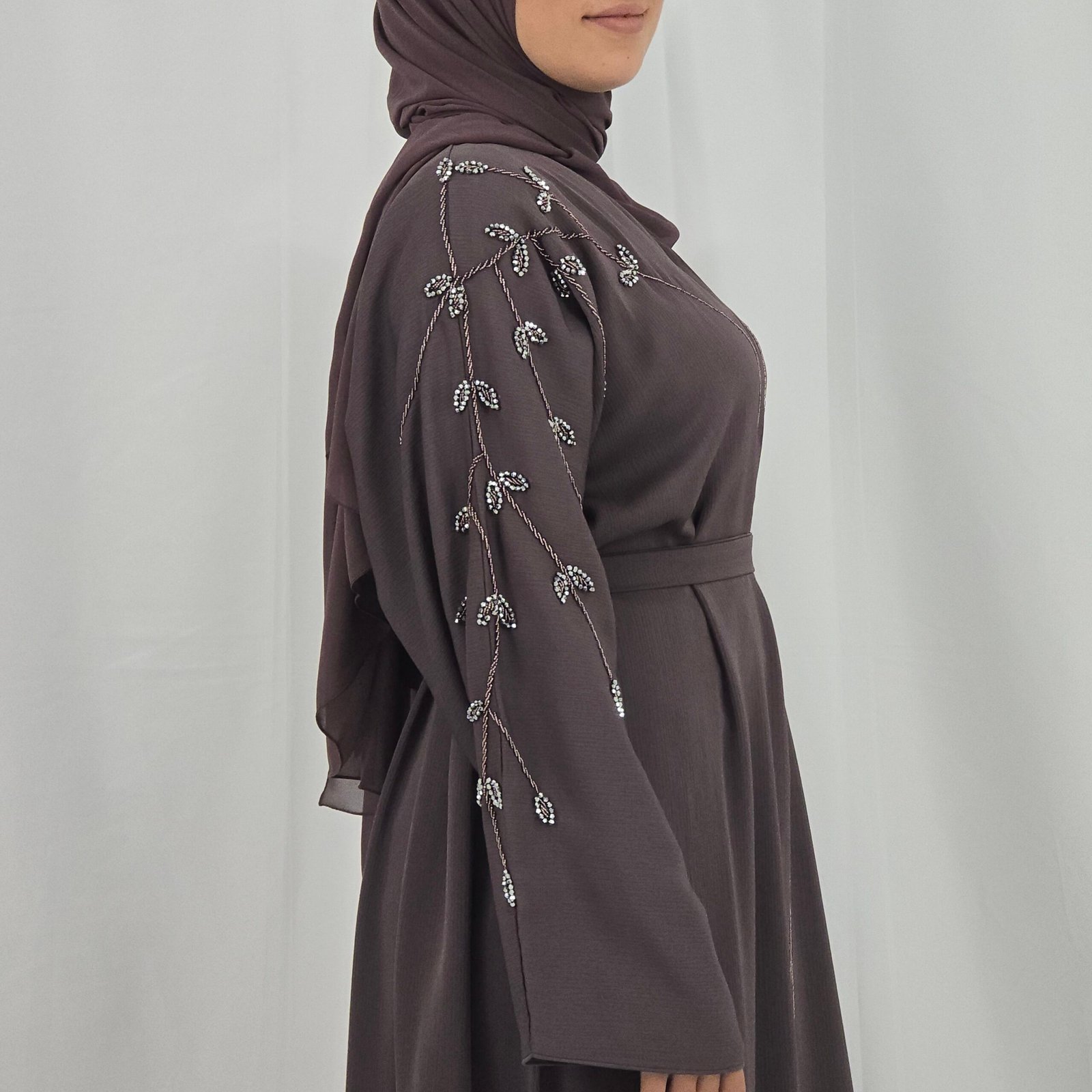 Abaya perlée phare One-tone – Image 6