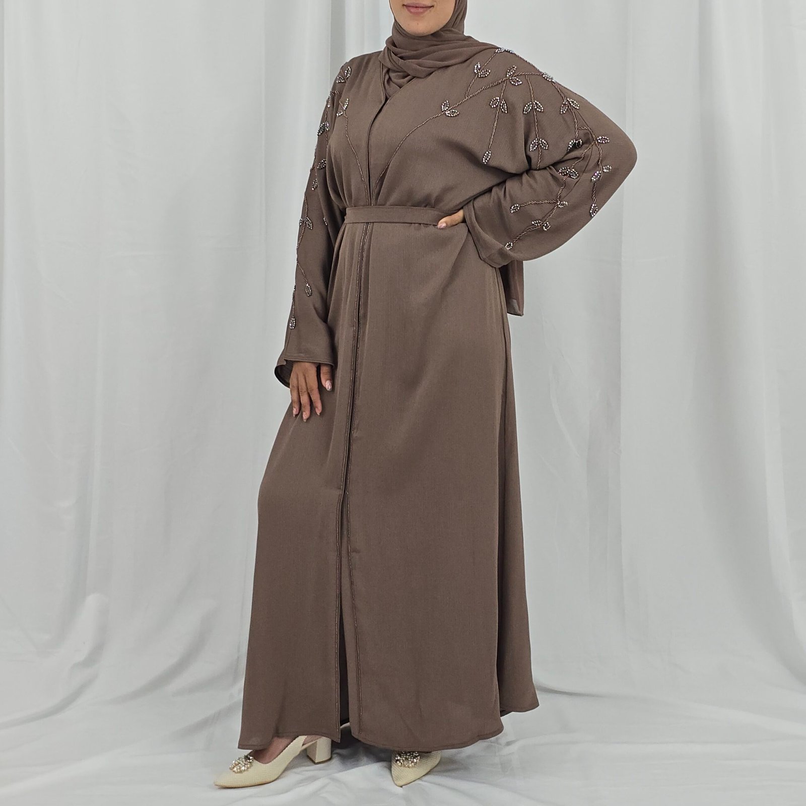 Abaya perlée phare One-tone – Image 3