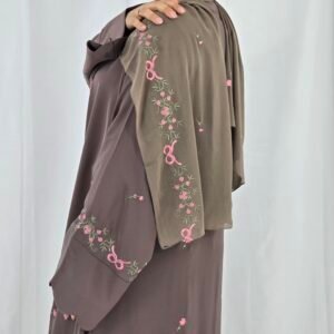 Abaya Brodée Fleurie